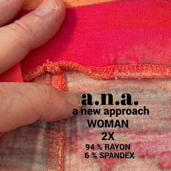 a.n.a. WOMEN's 2X contemporary Pinks and Peaches MAXI Skirt - Picture 4 of 4